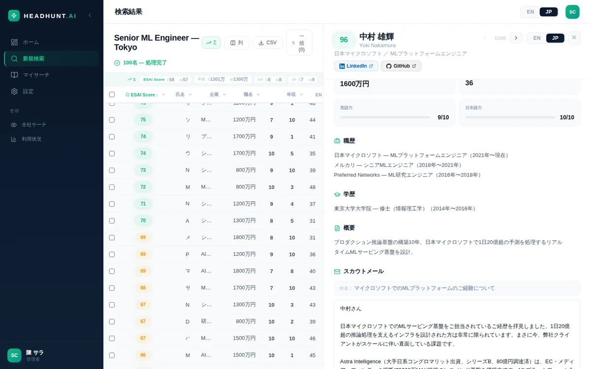 スカウトメール生成